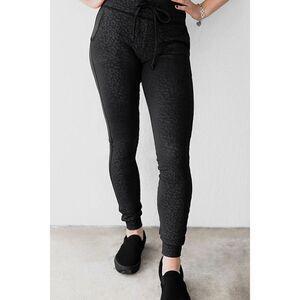 Celestial Bodiez NWT Power Joggers in Black Panther Leopard Print Size Small